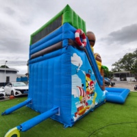 Yuedong Château Gonflable de Jeu Aquatique avec Toboggan et Grande Piscine pour Fêtes et Activités Extérieures