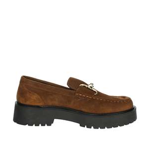 Mocassins en cuir pour femmes Cinzia Soft, semelle épaisse, daim marron - Product Image 3