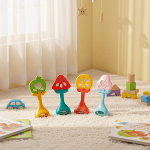 Juguete Sensorial Educativo para Bebés, <span class=keywords><strong>Mordedor</strong></span> de Silicona de Grado Alimenticio, Sonajero Suave con Forma de Frutas - Product Image 1
