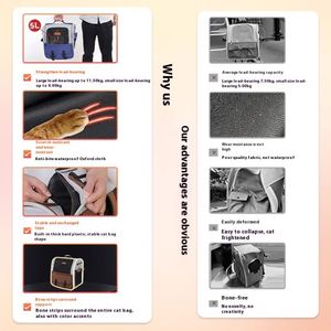 Ready Stock Breathable Eco-friendly Oxford Cloth <b>Backpack</b> for <b>Cat</b> Dog Portable Undeformed Pet Carrier 18kg 23kg - Product Image 3