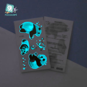 Tatuajes Temporales personalizados impermeables para niños, pegatinas luminosas con diseño de pájaro, <span class=keywords><strong>Delfín</strong></span> y conejo que brillan en la oscuridad, gran oferta - Product Image 1