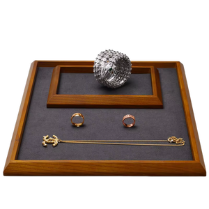[Fanxi] Nouveau Plateau <span class=keywords><strong>à</strong></span> Bijoux en Bois Massif Rétro avec Rainures, Présentoir Modèle SM12101 Nanchang - Product Image 1