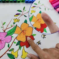KHY – Lot de stylos de graffiti DIY pour enfants, 48 couleurs, mini marqueurs aquarelles non toxiques, lavables, effaçables, certifiés sûrs