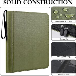 Nouveauté : Porte-cartes en cuir PU de qualité supérieure avec fermeture éclair, 9 pochettes, grande capacité pour les collectionneurs de cartes - Product Image 1