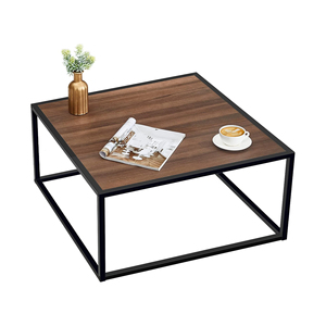 <span class=keywords><strong>Table</strong></span> basse carrée moderne du milieu du siècle, légère mais durable, cadre en métal, tables basses en bois pour la maison, le bureau, le salon - Product Image 6