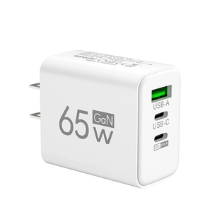 Ue US Plug Scrubbed Box 1USB + 2PD Cargador de teléfono móvil 65W Adaptador de corriente 5v2a Cabezal de carga rápida Puertos múltiples PD Tipo <span class=keywords><strong>C</strong></span> Cargador - Product Image 1