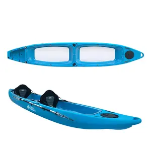 Cristal de doble asiento transparente Canoa Kayak Vidrio Fondo transparente Kayak para 2 personas