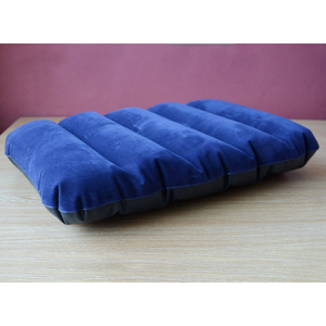 Oreiller gonflable portable carré imperméable 47x30cm pour camping extérieur, en peluche, fermeté moyenne, garnissage PVC, 300 fils/cm², lavable en machine - Product Image 1