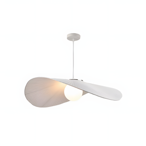 Lampadario da sala da pranzo, lampadario in tessuto, lampadario bianco latte - Product Image 1