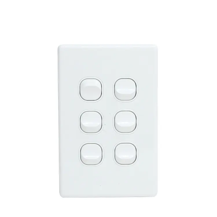 KS312-V padrão australiano novo estilo casa inteligente luz de toque 6gang 2way interruptor de parede