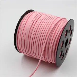 Шнур для браслета розового цвета 2,6 мм, 3 мм, кружево из искусственной замши для изготовления ювелирных украшений, цветочное украшение