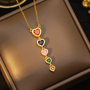 Collar con colgante de cristal, brillante con un elegante estilo de diosa - Product Image 6