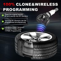 Système de surveillance de la pression des pneus sans fil programmable LAUNCH universel 2-en-1 433 MHz/315 MHz avec capteur TPMS et autonomie de batterie de 5 ans