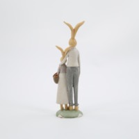 Figurines en résine du Lapin de Pâques, 2 pièces, décorations de printemps, centre de table, ornements de carottes et de fleurs, pour la maison et la ferme