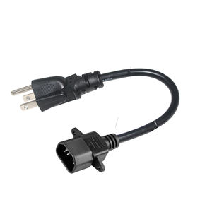 NEMA 5-15P to IEC C14 Extension Cord 3 Prong US <b>Plug</b> 10A 125V IP11 for Computer PDU UPS - Product Image 2