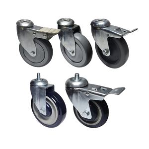 SQ Castor 4 5 Zoll grau weiche Trolley-Räder Silent TPR Hollow <span class=keywords><strong>Kingpin</strong></span> Bolt Hole Lenk rollen für Einkaufs wagen - Product Image 6