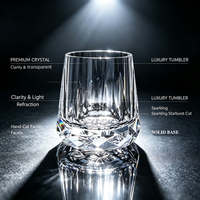 Vaso de whisky de cristal tallado a mano con base pesada, estilo Old Fashioned, sin plomo, transparente, para Bourbon, Scotch y cócteles.