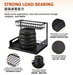 2 unidades/caja, Mueble de almacenamiento deslizante de 2 niveles para cocina y baño, estante para especias que ahorra espacio, ecológico, duradero, diseño moderno, para el hogar - Product Image 4