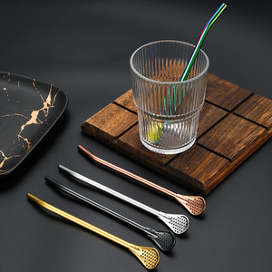 ช้อนกรองสแตนเลส 304 แบบโค้งงอได้สำหรับกาแฟชาผลไม้พร้อมหัวกรองแบบมีรู ความยาว 21 ซม. - Product Image 4