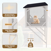 [US Ready Stock] Cat Catio, perchoir de fenêtre de chat pour grands chats d'intérieur-Hamac de fenêtre en bois pour profiter en toute sécurité des vues extérieures