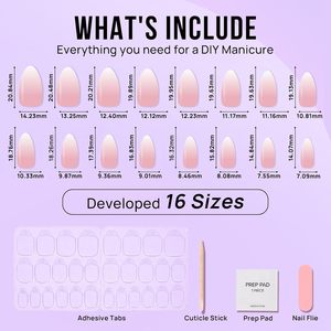 Faux ongles à presser, Vanille Crème Amande, Amande Moyenne, Ombré, 32 pièces |   Ongles naturels de qualité salon, tenue de plus de 2 semaines, pose en 10 minutes - Product Image 4