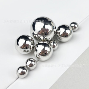 Cuentas Redondas Acrílicas con Baño de Oro y Acabado Gunmetal, Sin Perforación, para Accesorios de Ropa, Origen Chaozhou, Primavera 2025 - Product Image 3