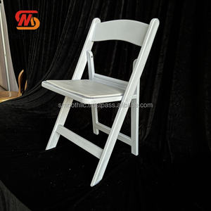 Chaise pliable en résine plastique blanche avec coussin en PU pour événements extérieurs et décorations de mariage - Product Image 4