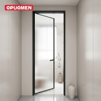 Pintu Kamar Mandi Kaca Aluminium Mewah Pesanan Khusus dengan Engsel Tersembunyi Desain Modern Fitur Tahan Air Permukaan Finishing untuk Hotel dan Vila