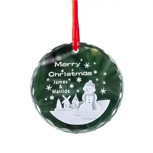 Рождественская елка на заказ, Хрустальные подвесные украшения, круглые хрустальные рождественские подвесные украшения