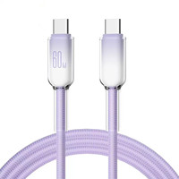Câble tressé coloré 60W 3A USB 2.0 Type-C vers Type-C 1M en nylon, charge rapide, câble USB-C vers C pour ordinateur, téléphone portable, compatible OEM