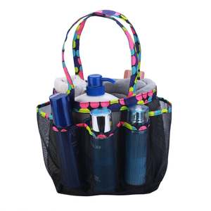 Sac de plage tendance, sacs de plage multi-poches en filet, organisateur de toilette et de bain avec 8 compartiments de rangement - Product Image 6