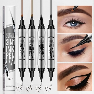 Nouveau Crayon à sourcils liquide <span class=keywords><strong>argenté</strong></span> à double tête de luxe Eyeliner 2 en 1 Crayon à sourcils à l'eau à quatre fourchettes naturelles imperméables - Product Image 3