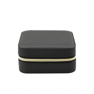 กล่องเครื่องประดับหนัง PU แบบมีสายดึงออกได้มีซิปสีดำขนาดเล็กป้องกันการสูญหาย - Product Image 6