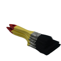 Pinceau à poils noirs à manche rouge peint en jaune 633 Pinceau en bois artisanal avec finition durable