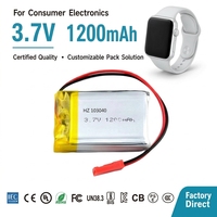 Baterai Lithium Iron Phosphate Polymer Isi Ulang 103040 3.7V 1200mAh dengan Siklus Hidup Panjang 500 Siklus, Suhu Operasi -20C hingga 60C