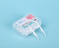 Reco Fil dentaire double fil en polyéthylène à haute masse moléculaire, boîte de 80 unités, ultra-fin, portable, pour hygiène buccale, double couche, pour soins