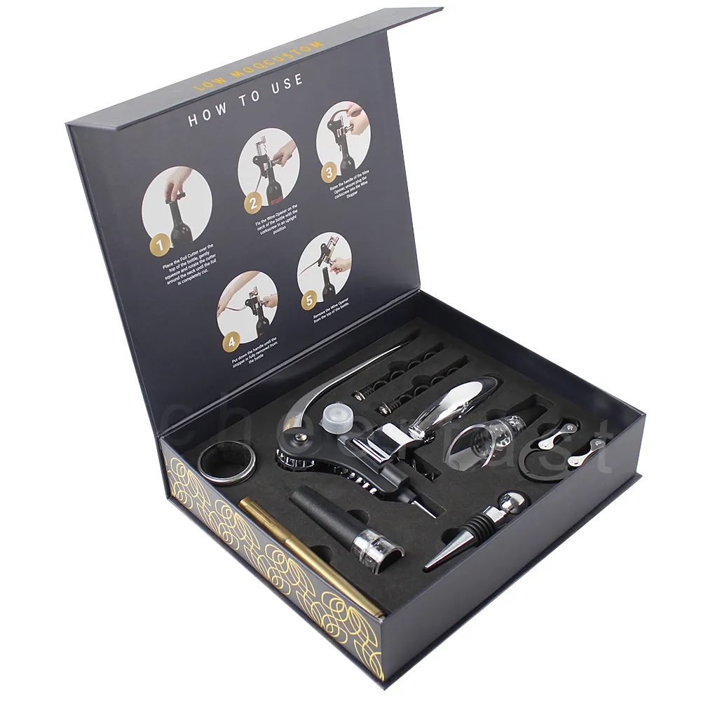 Best Selling Wine Bottle Opener Set With Foil Cutter Wine Cork Screw Silver Rabbit Wine Bottle Opener Corkscrew Set