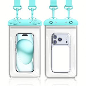 Grande pochette étanche pour téléphone à double couche avec fonctionnalité tactile pour la natation et le port en bandoulière, étui de téléphone en PVC - Product Image 3