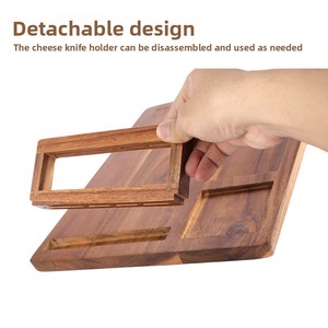 Solid Wood Square Cheese <strong>Board</strong> with Cutting Knife Acacia and Bamboo Cheese <strong>Tools</strong> Food Tray Serving <strong>Board</strong> - Product Image 5