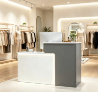 Comptoir de caisse moderne de luxe pour petite clinique, comptoir de réception de salon de beauté, comptoir de caisse de boutique de haute qualité