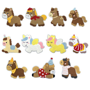 Nouvelles broderies de serviettes en tissu à motifs d'animaux de dessin animé : Écussons en tissu cousus à la main pour la décoration intérieure et les vêtements, en gros - Product Image 1