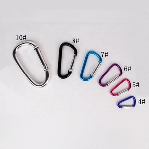 LFEDC Accept Custom Logo Different Sizes #5 #6 #7 #8 D Shape Aluminum Metal Alloy Snap <strong>Hook</strong> Carabiner <strong>Clip</strong> - Product Image 5