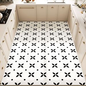 Kitchen Floor Mat PVC Rectangle Floral Pattern Waterproof Non Slip Easy To Clean Kitchen Mat - Product Image 4