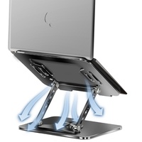 Support de refroidissement ergonomique pour ordinateur portable avec logo personnalisé, accessoire informatique en métal, rotation à 360 degrés, support réglable pour ordinateur portable