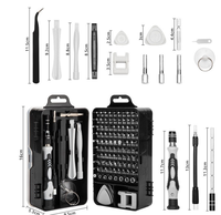 Kit d'outils de réparation magnétique multifonctionnel professionnel 115-en-1 avec tournevis de précision pour téléphones portables, ordinateurs et montres (OEM)