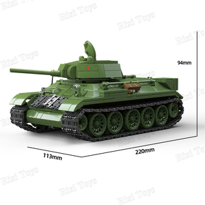 QuanGuan 100276 World 2, Soldados de la Segunda Guerra Mundial, <span class=keywords><strong>Arma</strong></span> MOC, Tanque Mediano Soviético T34/76, Juguetes de Construcción DIY para Regalo, Sets de Bloques de Construcción - Product Image 6