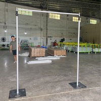 Support de toile de fond télescopique en alliage d'aluminium de 8 pieds (2,4 m) à 80 pieds (24,4 m) pour mur floral de mariage, rideau et draperie, réglable, pour intérieur et extérieur