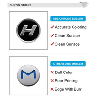 Emblème de voiture en plastique ABS 3D personnalisé, imperméable, logo de votre marque, lettre noire, électroplaqué, badge