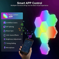 Lumière quantique RVB Led intelligente hexagonale modulaire télécommandée décoration créative Led veilleuse lumière de salle informatique