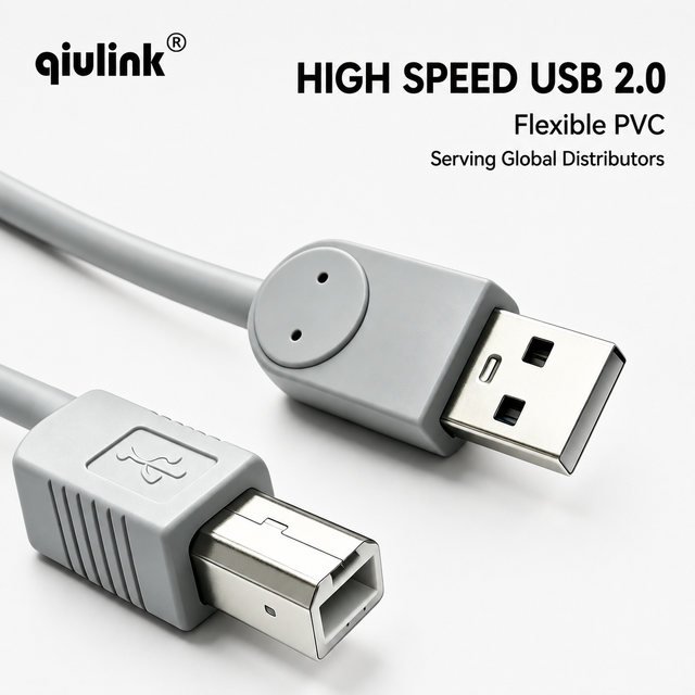 Qiulink USB 2.0 Printer Cable High Speed USB a Male to B Male Scanner Data Sync Cord for Computer Laptop Printer
